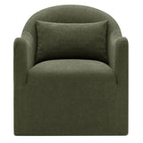 Wicker Slipcovered Linen Blend Accent Chair in Sage