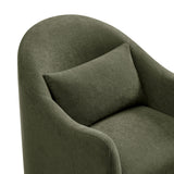 Wicker Slipcovered Linen Blend Accent Chair in Sage