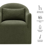 Wicker Slipcovered Linen Blend Accent Chair in Sage