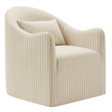 Wicker Slipcovered Striped Accent Chair in Oatmeal Stripe