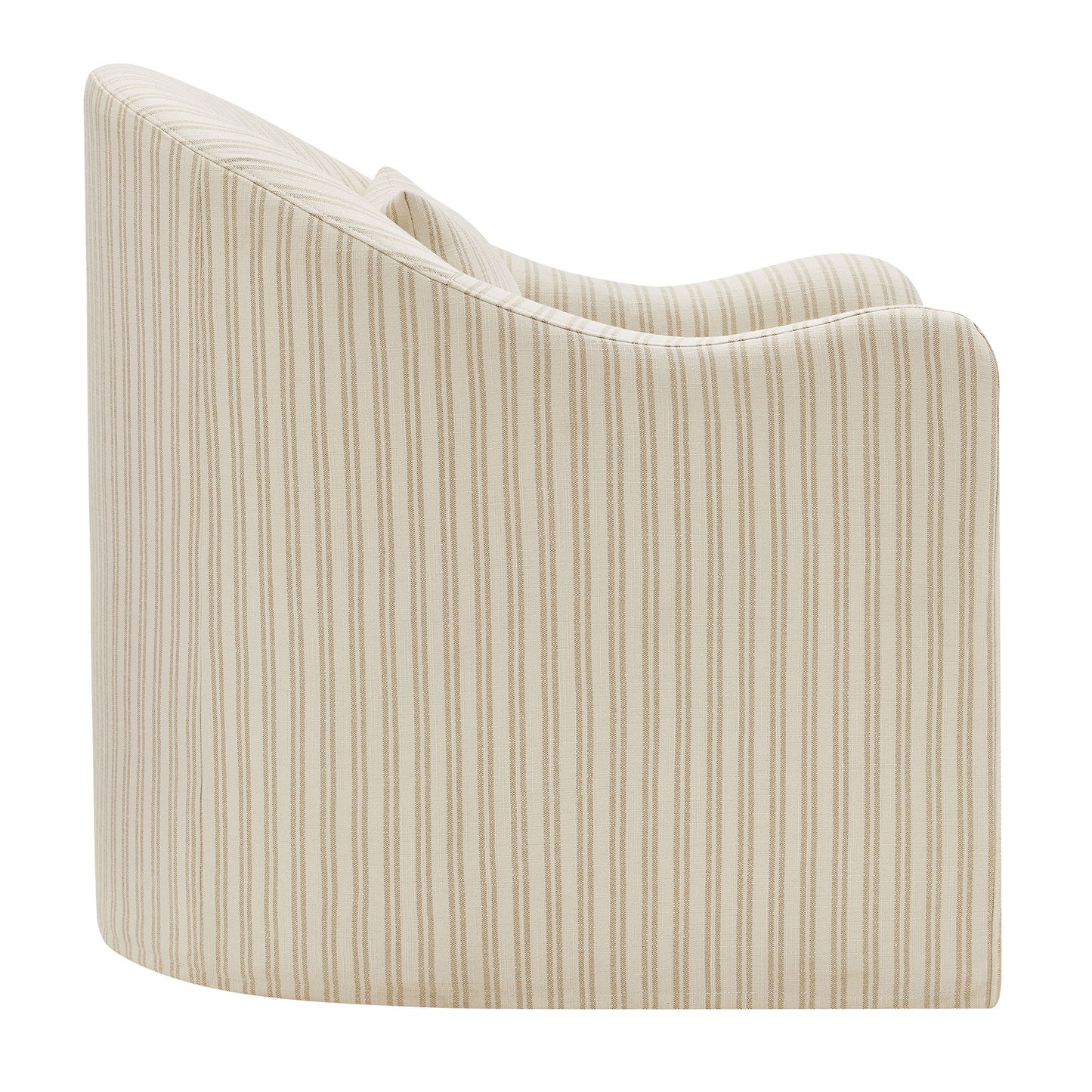 Wicker Slipcovered Striped Accent Chair in Oatmeal Stripe