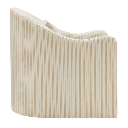 Bardot Slipcovered Striped Accent Chair in Oatmeal Stripe