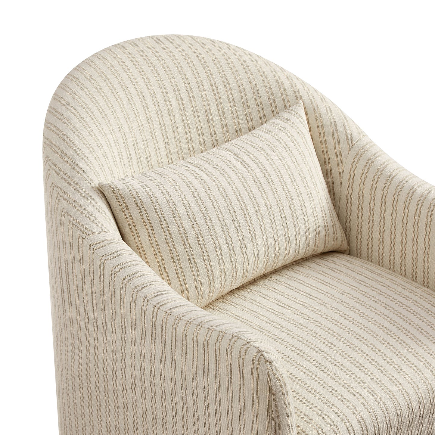 Wicker Slipcovered Striped Accent Chair in Oatmeal Stripe