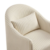 Wicker Slipcovered Striped Accent Chair in Oatmeal Stripe