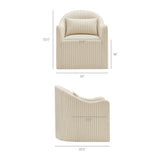Wicker Slipcovered Striped Accent Chair in Oatmeal Stripe