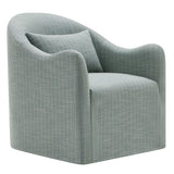Wicker Slipcovered Striped Accent Chair in Spa Blue Stripe