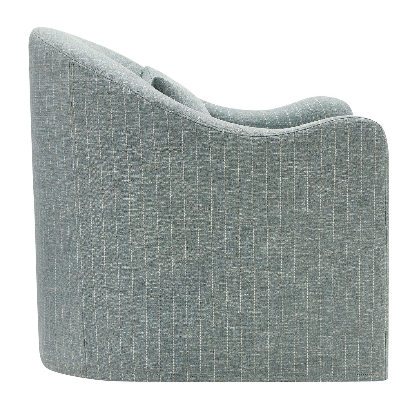 Wicker Slipcovered Striped Accent Chair in Spa Blue Stripe