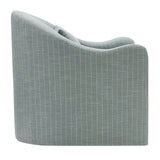 Wicker Slipcovered Striped Accent Chair in Spa Blue Stripe