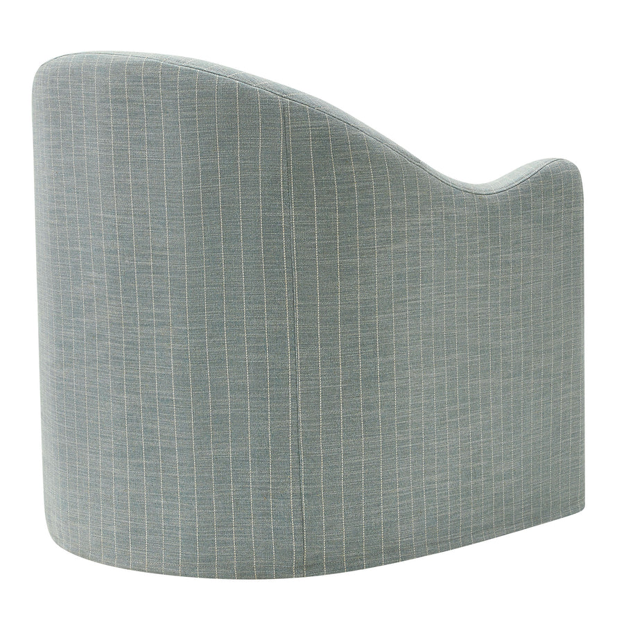 Wicker Slipcovered Striped Accent Chair in Spa Blue Stripe