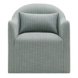 Wicker Slipcovered Striped Accent Chair in Spa Blue Stripe