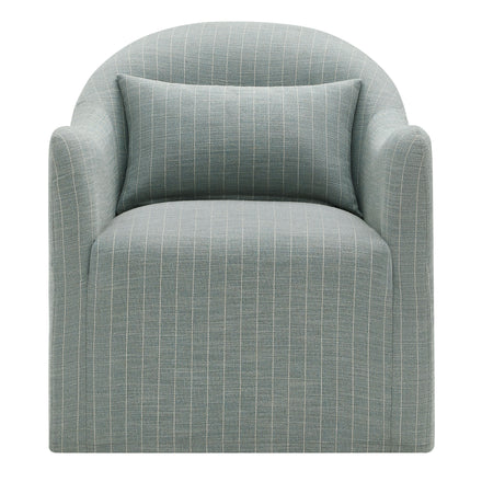 Bardot Slipcovered Striped Accent Chair in Spa Blue Stripe