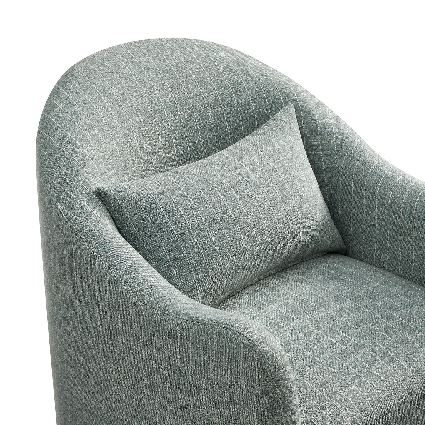 Wicker Slipcovered Striped Accent Chair in Spa Blue Stripe