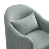 Wicker Slipcovered Striped Accent Chair in Spa Blue Stripe