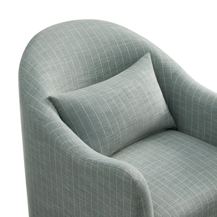Bardot Slipcovered Striped Accent Chair in Spa Blue Stripe