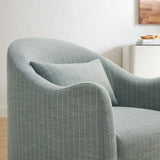 Wicker Slipcovered Striped Accent Chair in Spa Blue Stripe