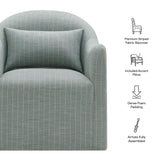 Wicker Slipcovered Striped Accent Chair in Spa Blue Stripe
