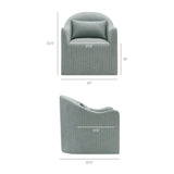 Wicker Slipcovered Striped Accent Chair in Spa Blue Stripe