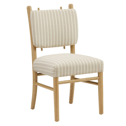 Mauden Striped Dining Side Chairs Set of 2 in Oatmeal Stripe