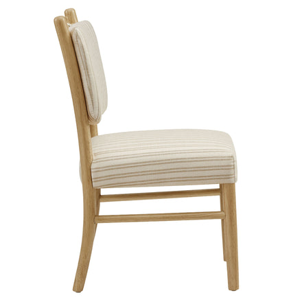 Mauden Striped Dining Side Chairs Set of 2 in Oatmeal Stripe