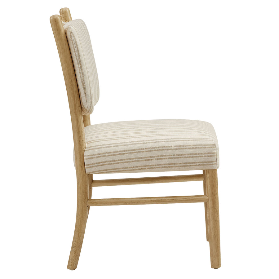 Keir Striped Dining Side Chairs Set of 2 in Oatmeal Stripe