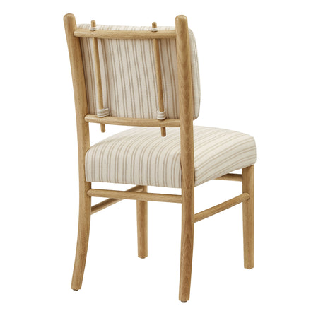 Mauden Striped Dining Side Chairs Set of 2 in Oatmeal Stripe