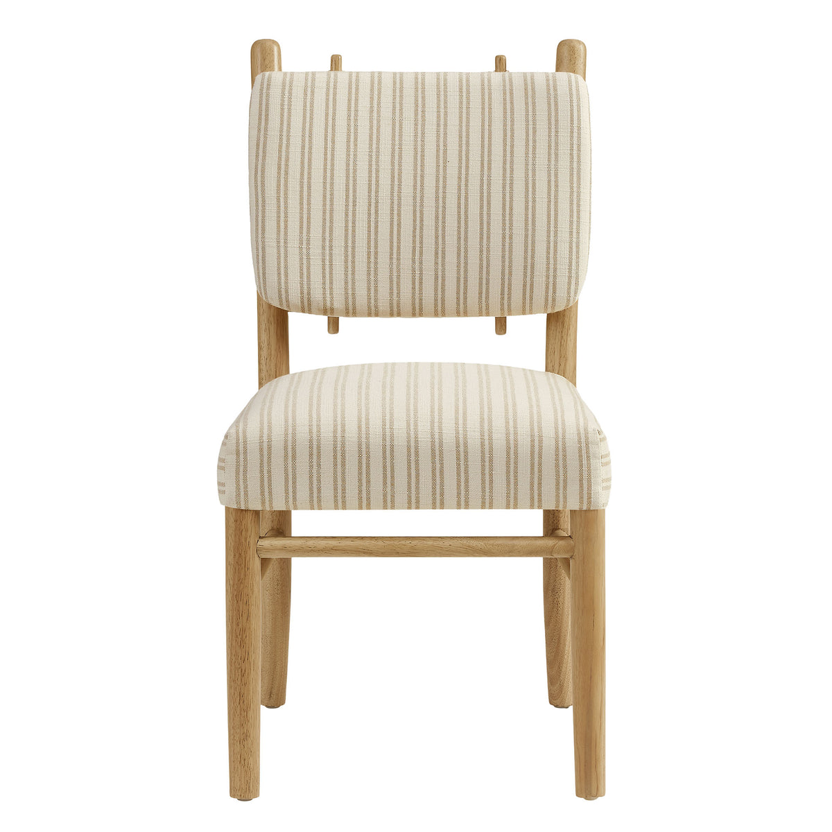 Keir Striped Dining Side Chairs Set of 2 in Oatmeal Stripe