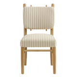 Keir Striped Dining Side Chairs Set of 2 in Oatmeal Stripe
