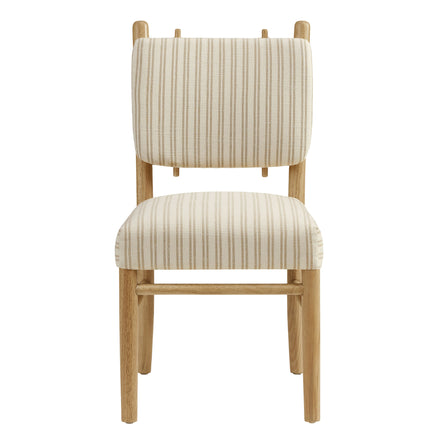 Mauden Striped Dining Side Chairs Set of 2 in Oatmeal Stripe