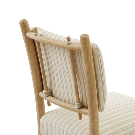 Mauden Striped Dining Side Chairs Set of 2 in Oatmeal Stripe