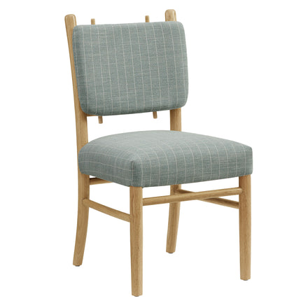 Mauden Striped Dining Side Chairs Set of 2 in Spa Blue Stripe