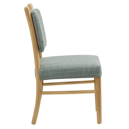 Mauden Striped Dining Side Chairs Set of 2 in Spa Blue Stripe