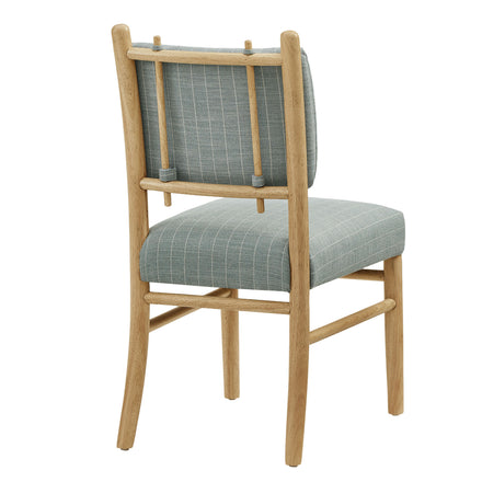 Mauden Striped Dining Side Chairs Set of 2 in Spa Blue Stripe