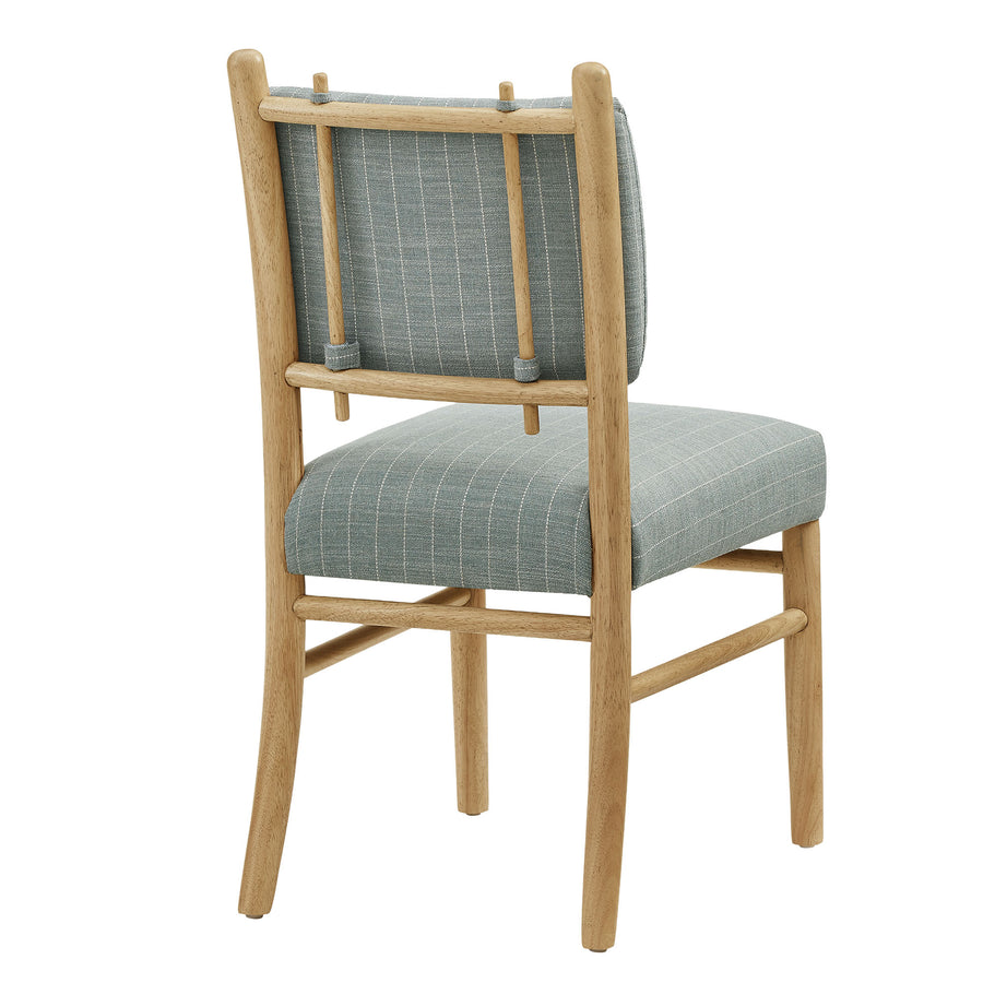 Keir Striped Dining Side Chairs Set of 2 in Spa Blue Stripe