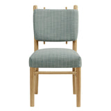 Keir Striped Dining Side Chairs Set of 2 in Spa Blue Stripe