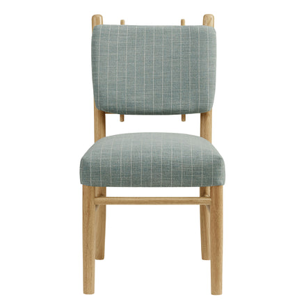 Mauden Striped Dining Side Chairs Set of 2 in Spa Blue Stripe
