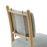 Keir Striped Dining Side Chairs Set of 2 in Spa Blue Stripe