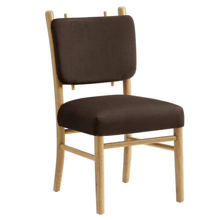 Mauden Performance Velvet Dining Side Chairs Set of 2 in Chocolate Brown