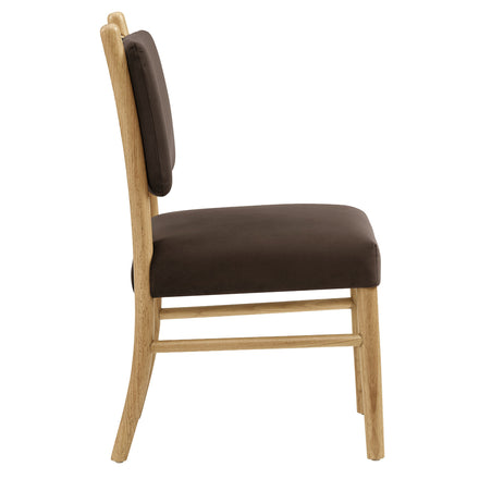 Mauden Performance Velvet Dining Side Chairs Set of 2 in Chocolate Brown