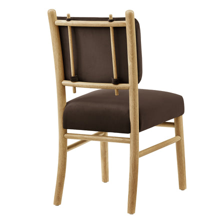 Mauden Performance Velvet Dining Side Chairs Set of 2 in Chocolate Brown