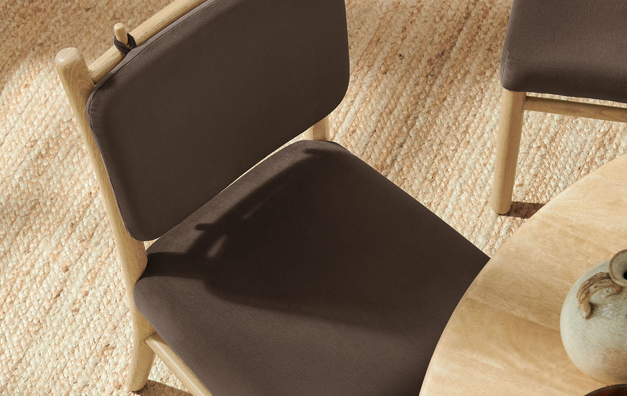 Keir Performance Velvet Dining Side Chairs Set of 2 in Chocolate Brown
