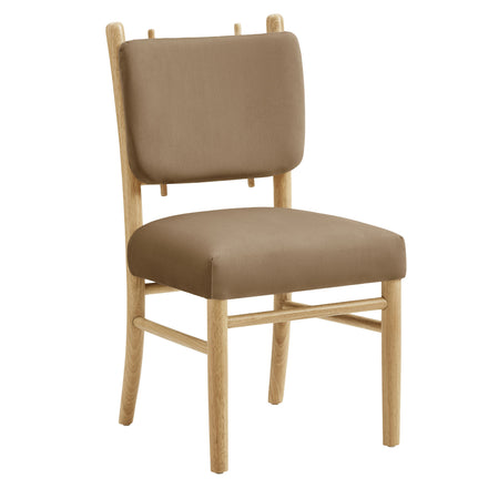 Mauden Performance Velvet Dining Side Chairs Set of 2 in Taupe