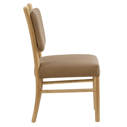 Mauden Performance Velvet Dining Side Chairs Set of 2 in Taupe
