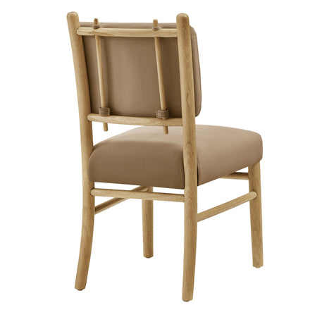 Mauden Performance Velvet Dining Side Chairs Set of 2 in Taupe