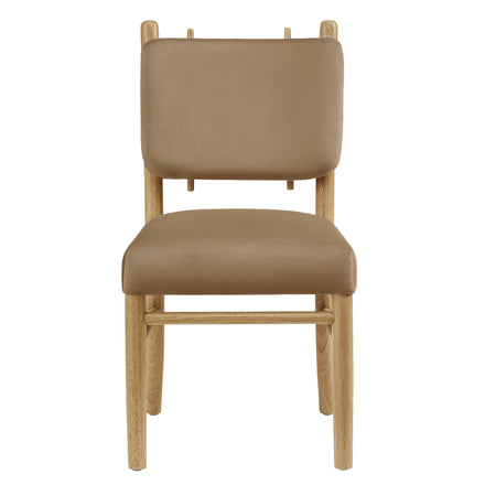 Mauden Performance Velvet Dining Side Chairs Set of 2 in Taupe