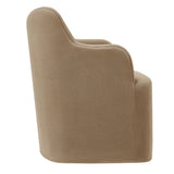 Silas Linen Blend Swivel Dining Chair in Almond