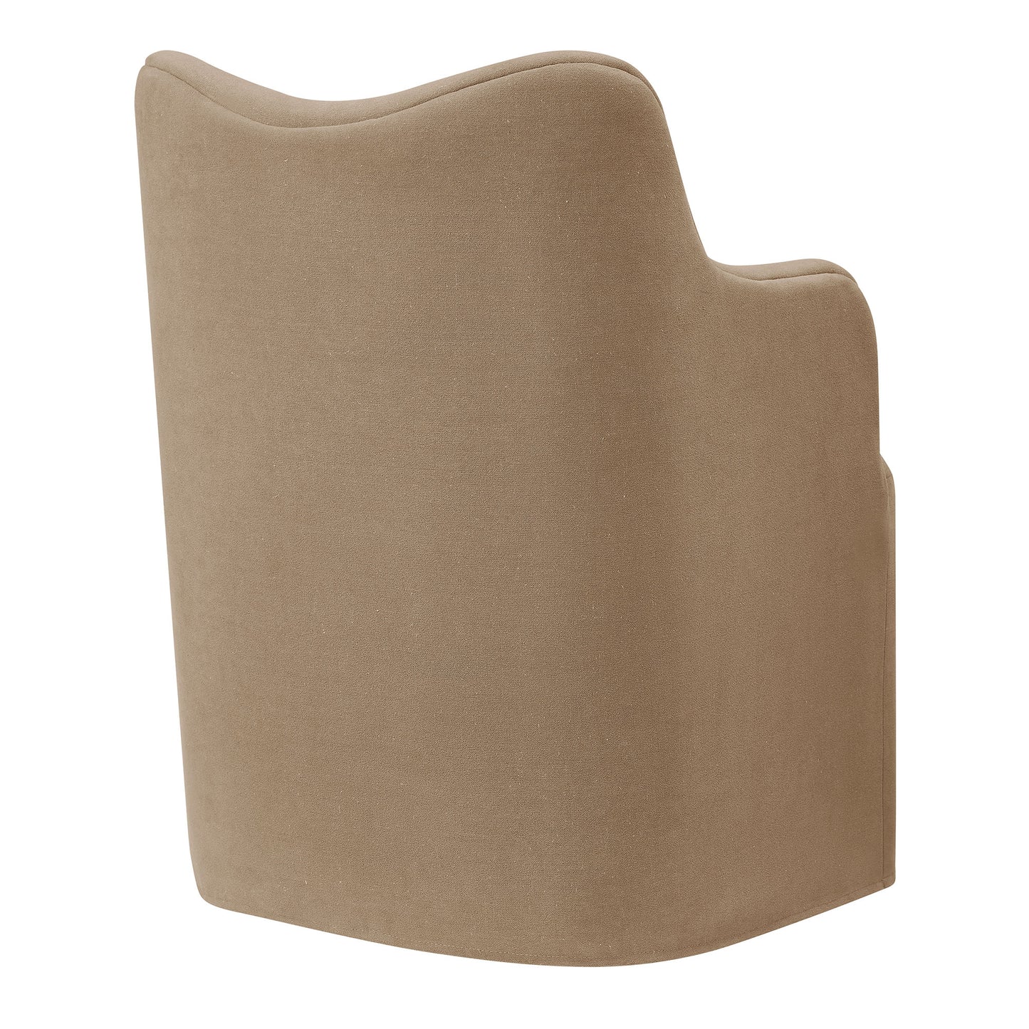 Silas Linen Blend Swivel Dining Chair in Almond