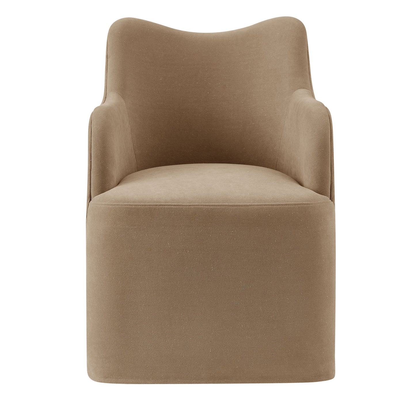 Silas Linen Blend Swivel Dining Chair in Almond
