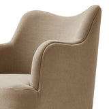 Silas Linen Blend Swivel Dining Chair in Almond