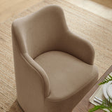 Silas Linen Blend Swivel Dining Chair in Almond