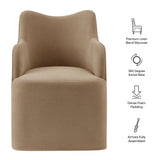 Silas Linen Blend Swivel Dining Chair in Almond